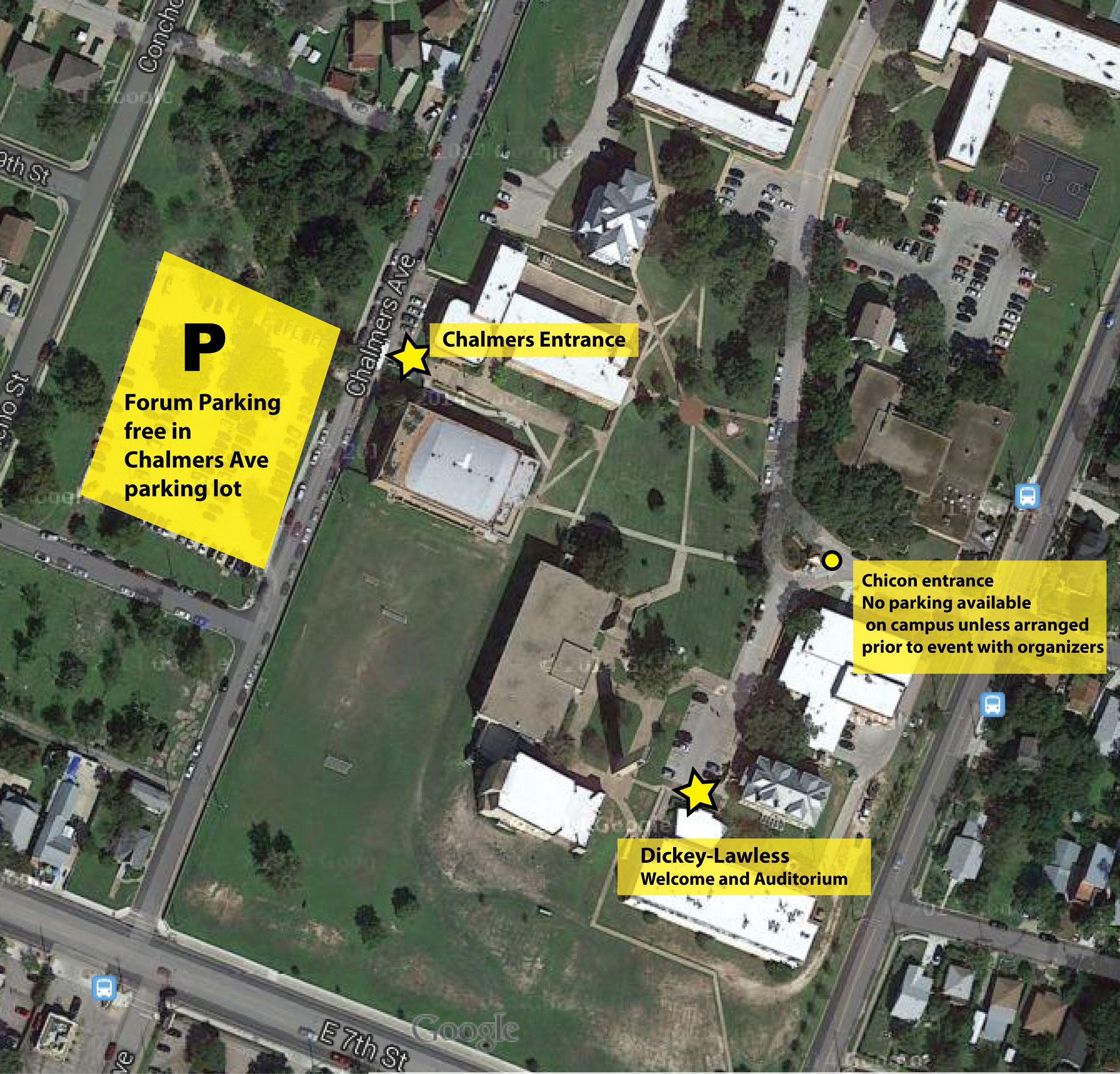 Huston-Tillotson Campus map for Forum