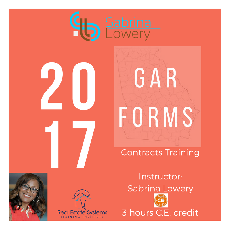 2017 GAR Forms Training