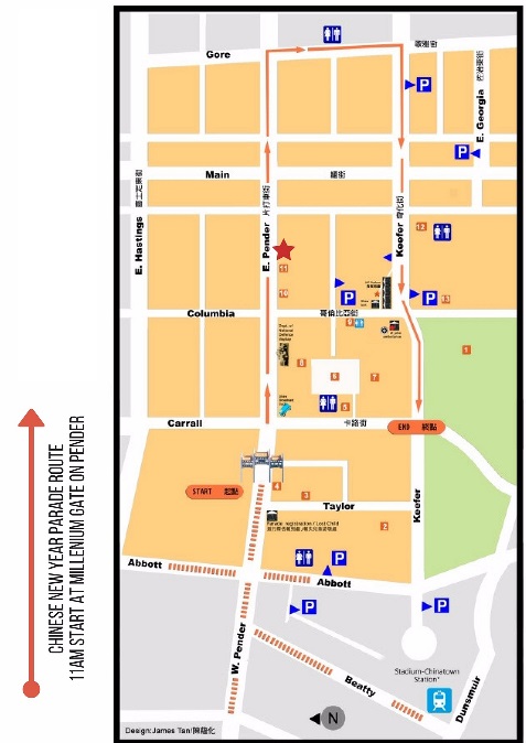 chinatown new year parade map