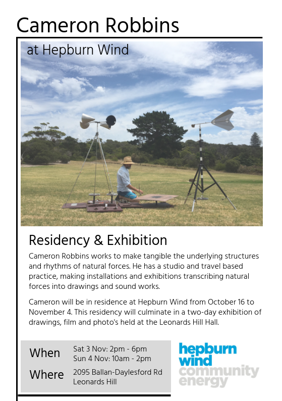 Image of event flyer: Exhibition open on November 3 from 2pm - 6pm and November 4 from 10am - 2pm at the Leonards Hill Hall at 2095 Ballon-Daylesford Rd, Leonards Hill.