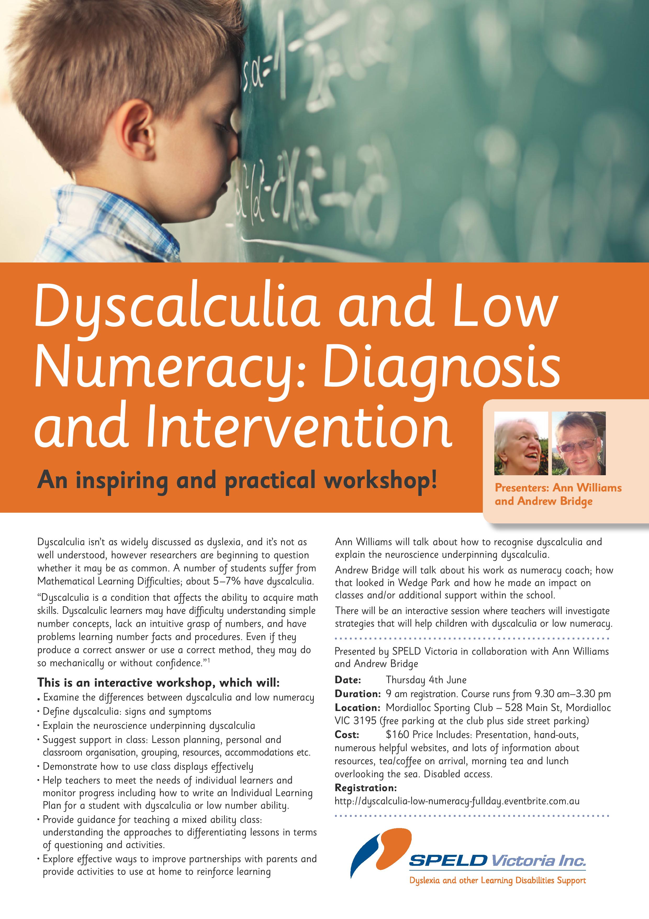 Dyscalculia and Low Numeracy: Diagnosis and Intervention Tickets, Thu ...