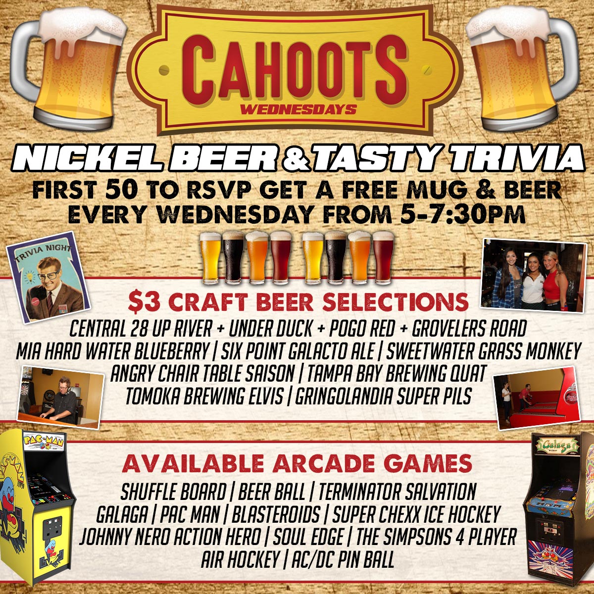 Cahoots Nickel Beer & Tasty Trivia