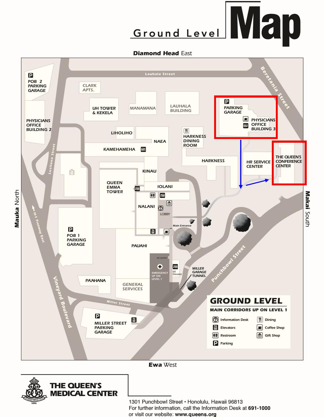 Queen's Hospital Campus Map