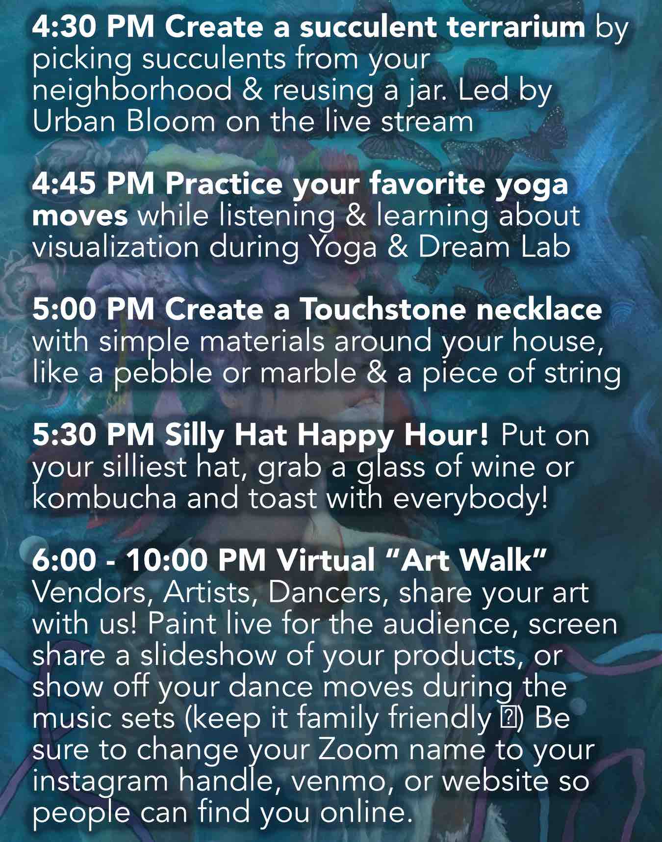 Reimagine music and arts festival Zoom instructions