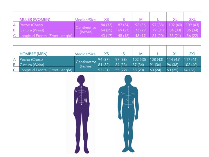 Tabla de Tallas/Size Chart