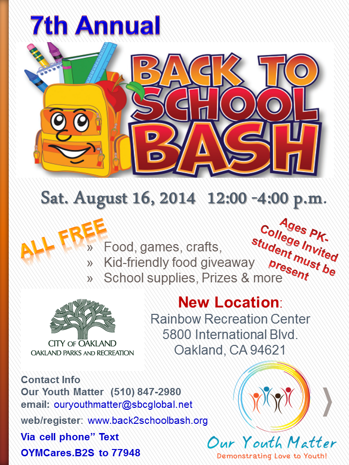 7th Annual Back to School Bash Registration, Sat, Aug 16, 2014 at 12:00 ...