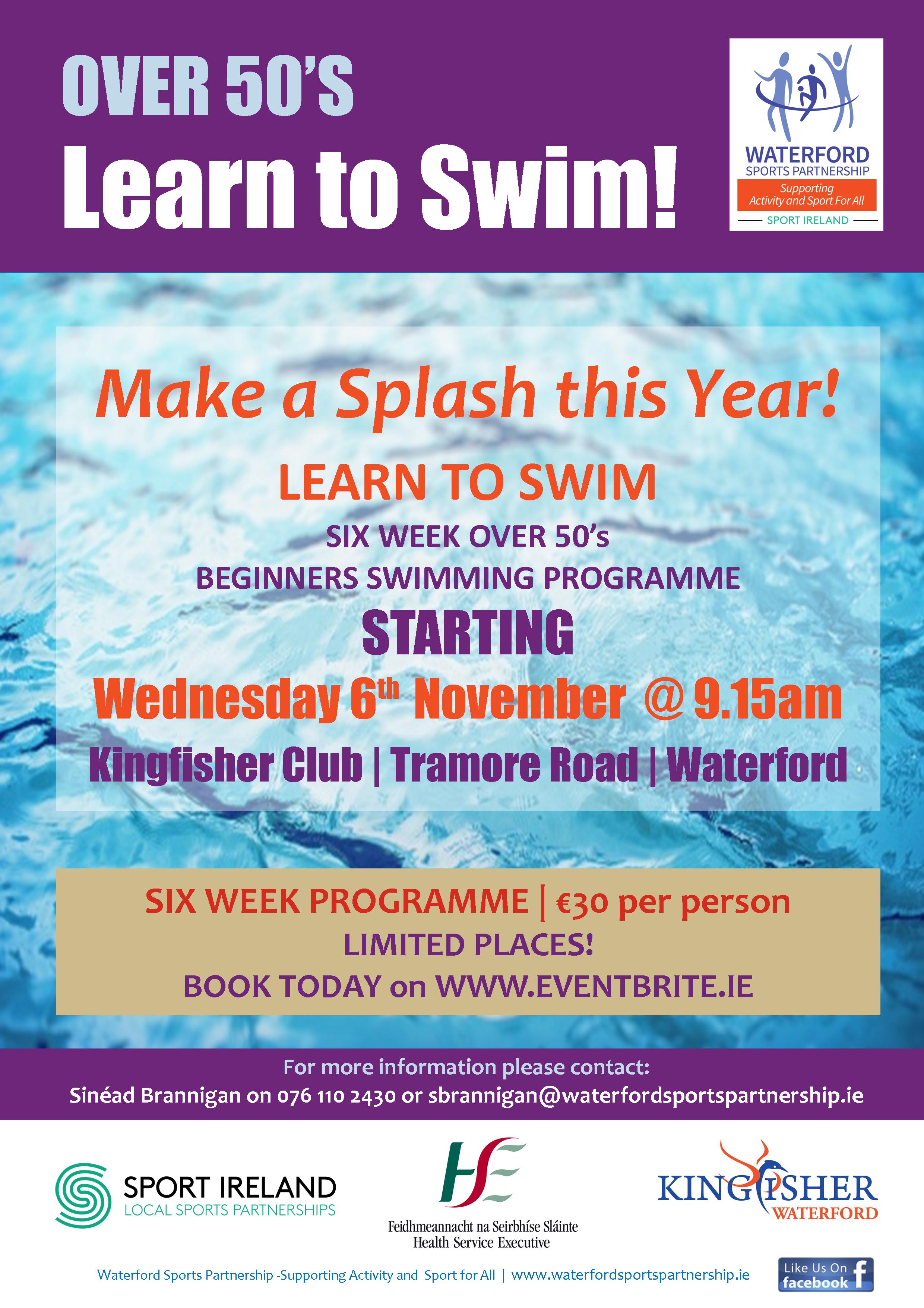 Learn to Swim | Over 50's - Waterford Sports Partnership, Ireland