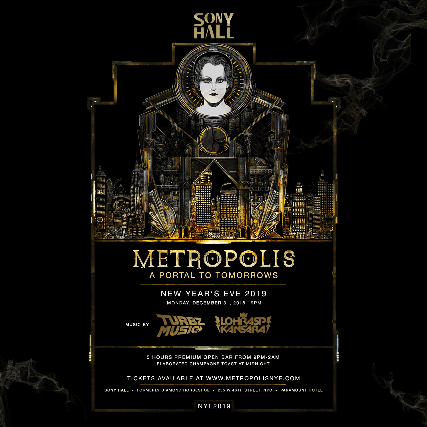 Metropolis NYE-A Portal To TOmorrows-NYE 2019