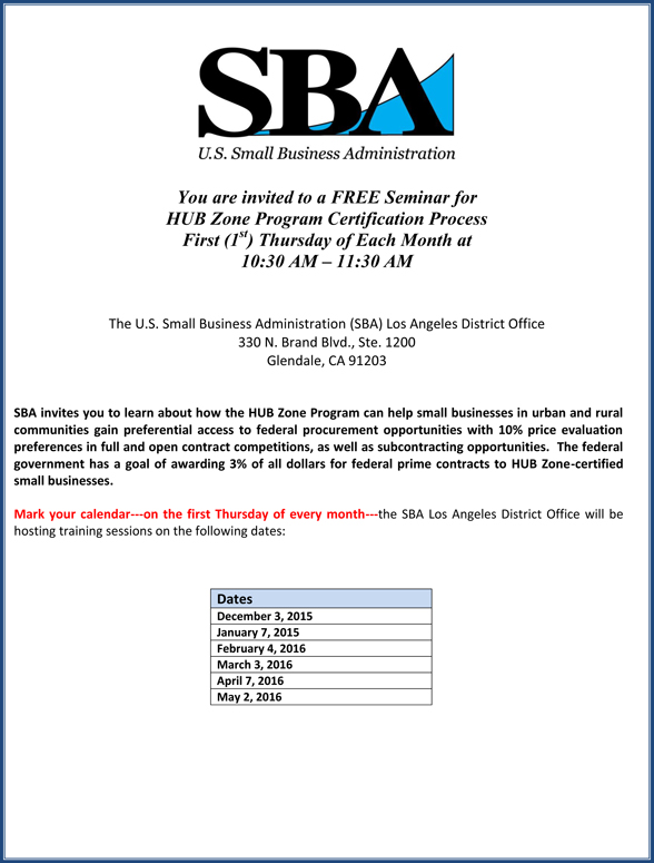 Sba Hub Zone Program