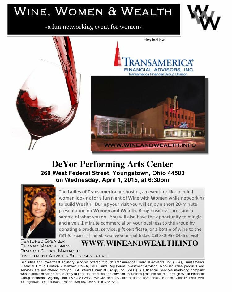 Wine Women And Wealth Registration Wed Apr 1 2015 At 630 Pm