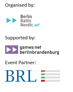 Organised by BerlinBalticNordic.net, Supported by games:net berlinbrandenburg, Event partner BRL