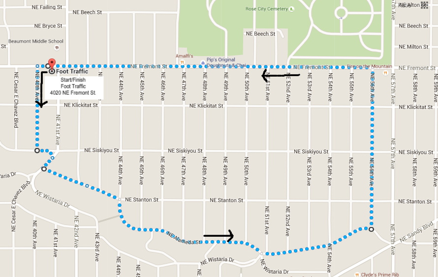 Dash to Doughnuts Route Map