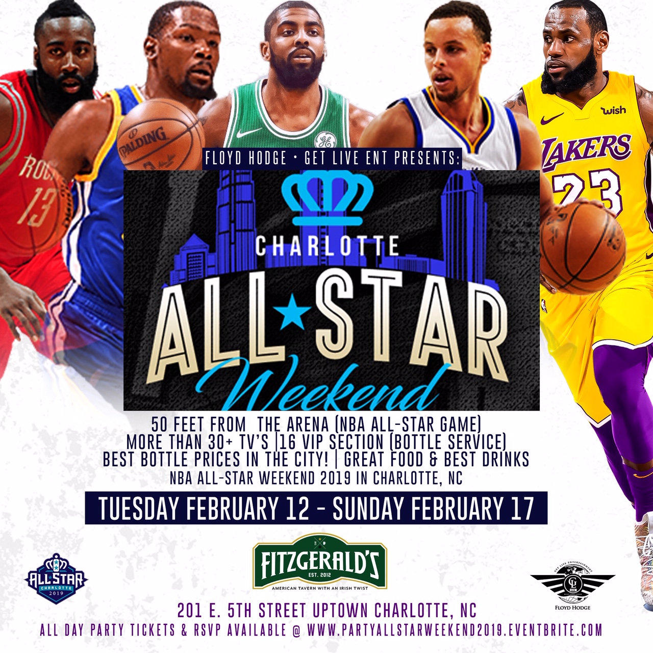 ALLSTAR 2019 weekend Charlotte Party Pass Tickets, Tue, Feb 12, 2019