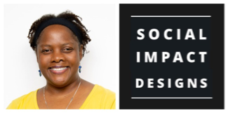 Regina Walton picture and Social Impact Designs logo