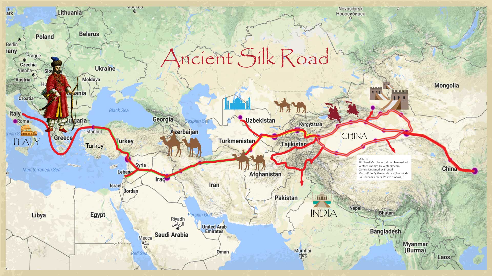 Rome Silk Road Map