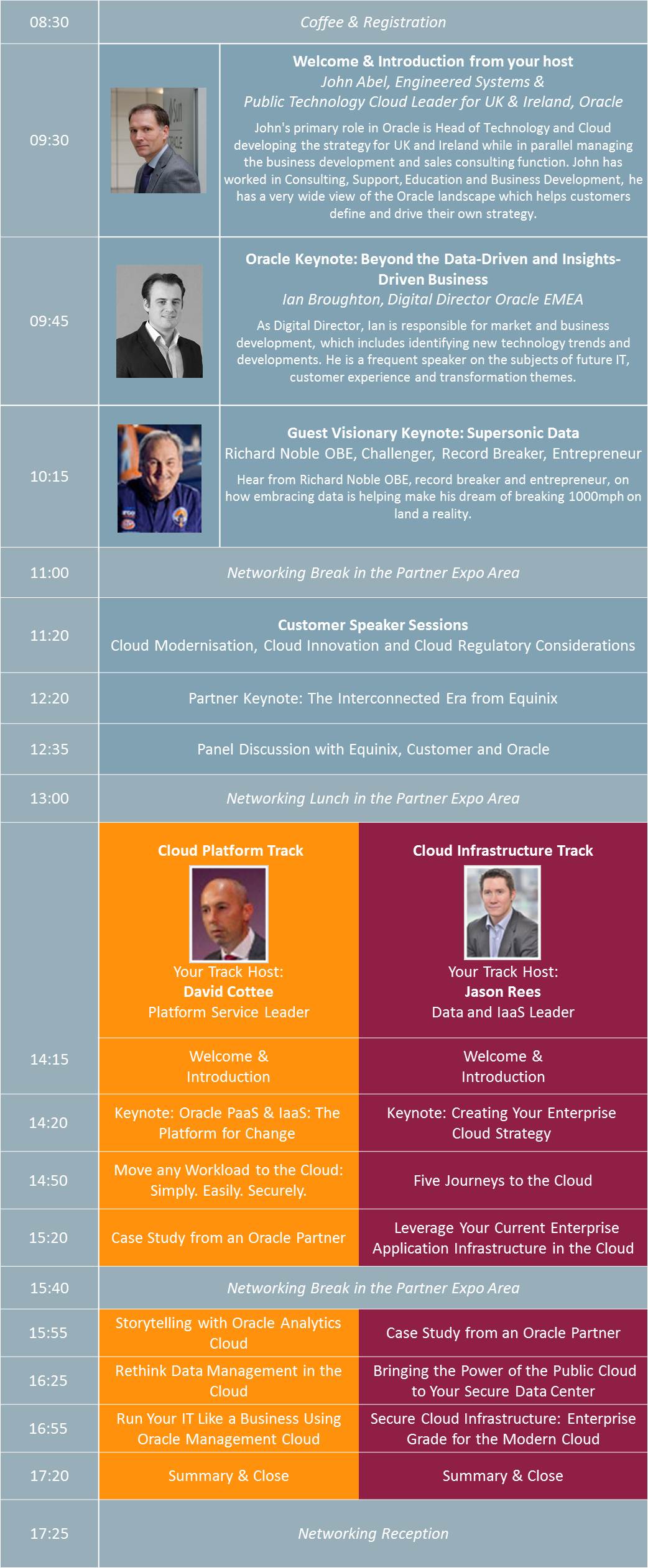 Oracle Cloud Day Manchester Agenda