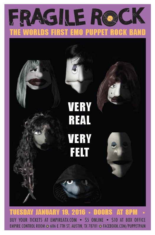 Fragile Rock The World's First Emo Puppet Rock Band w/ Brother Wolf