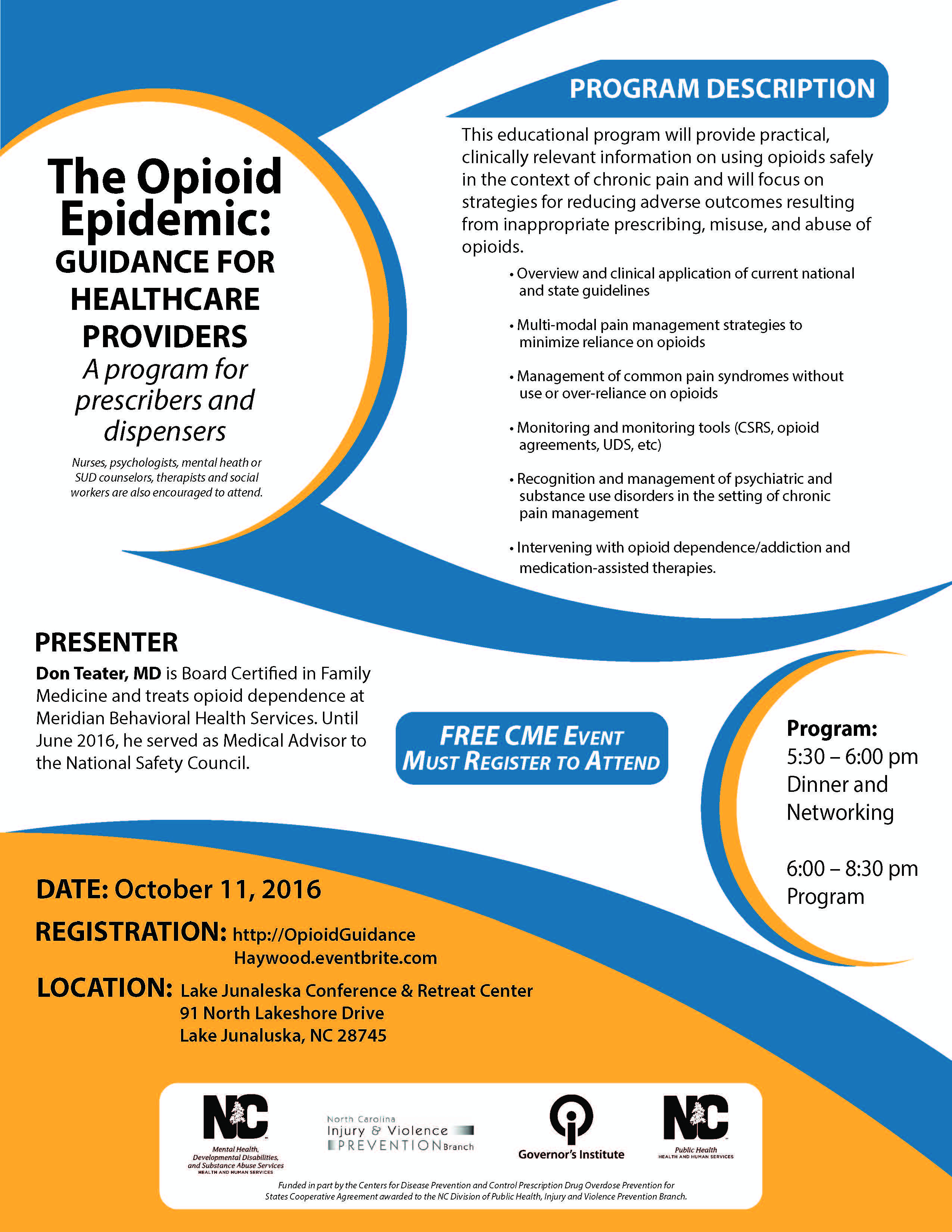 Opioid Guidance Event Flyer 10.11.16