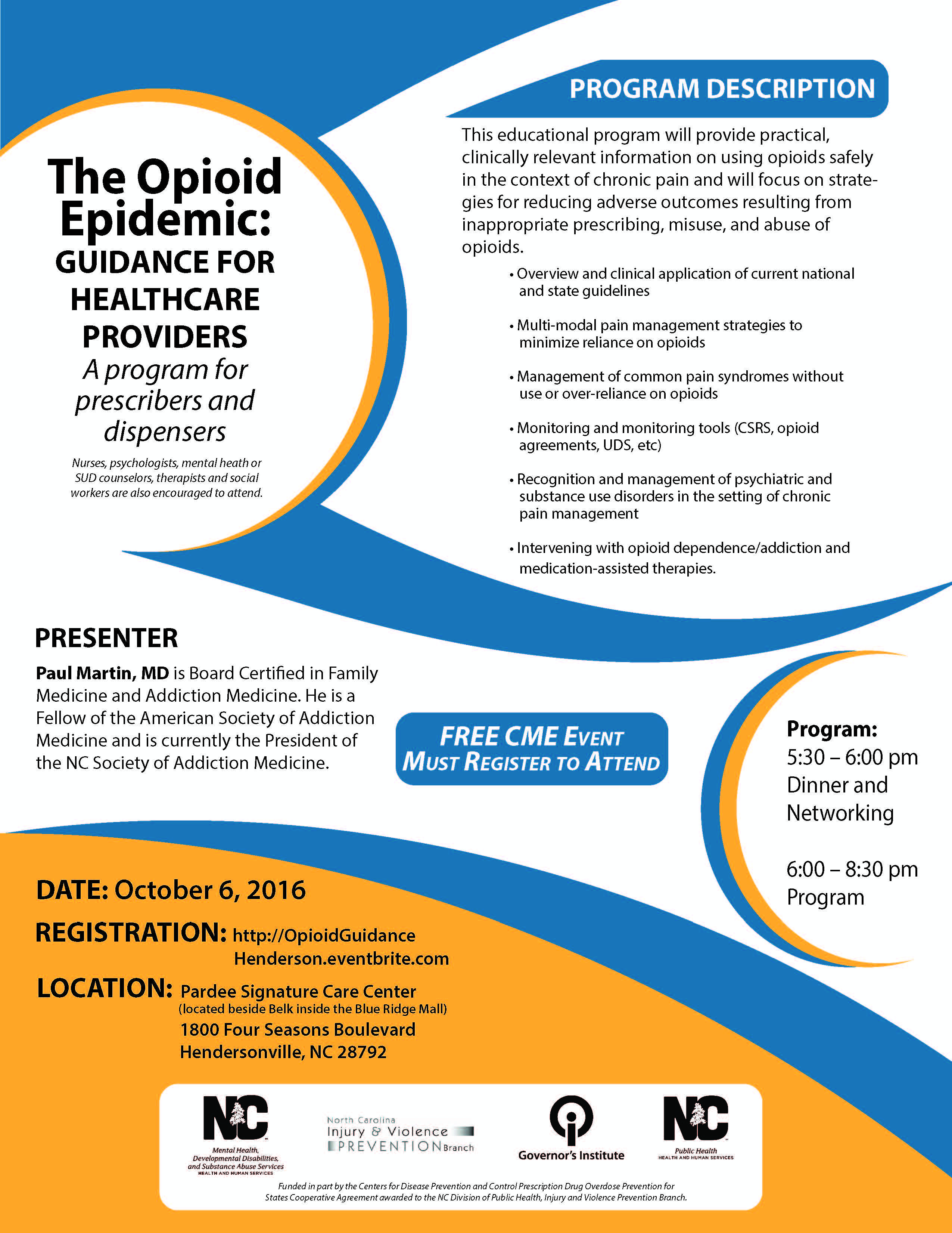 Opioid Guidance Event Flyer 10.6.16