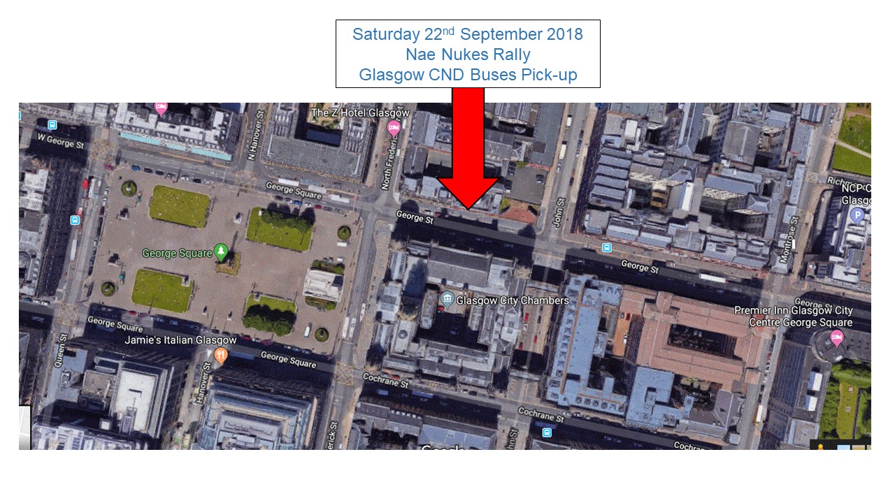 Map of pick-up point George Street Glasgoe Between North Frederick Street and JohnStreet - just north of City Chambers