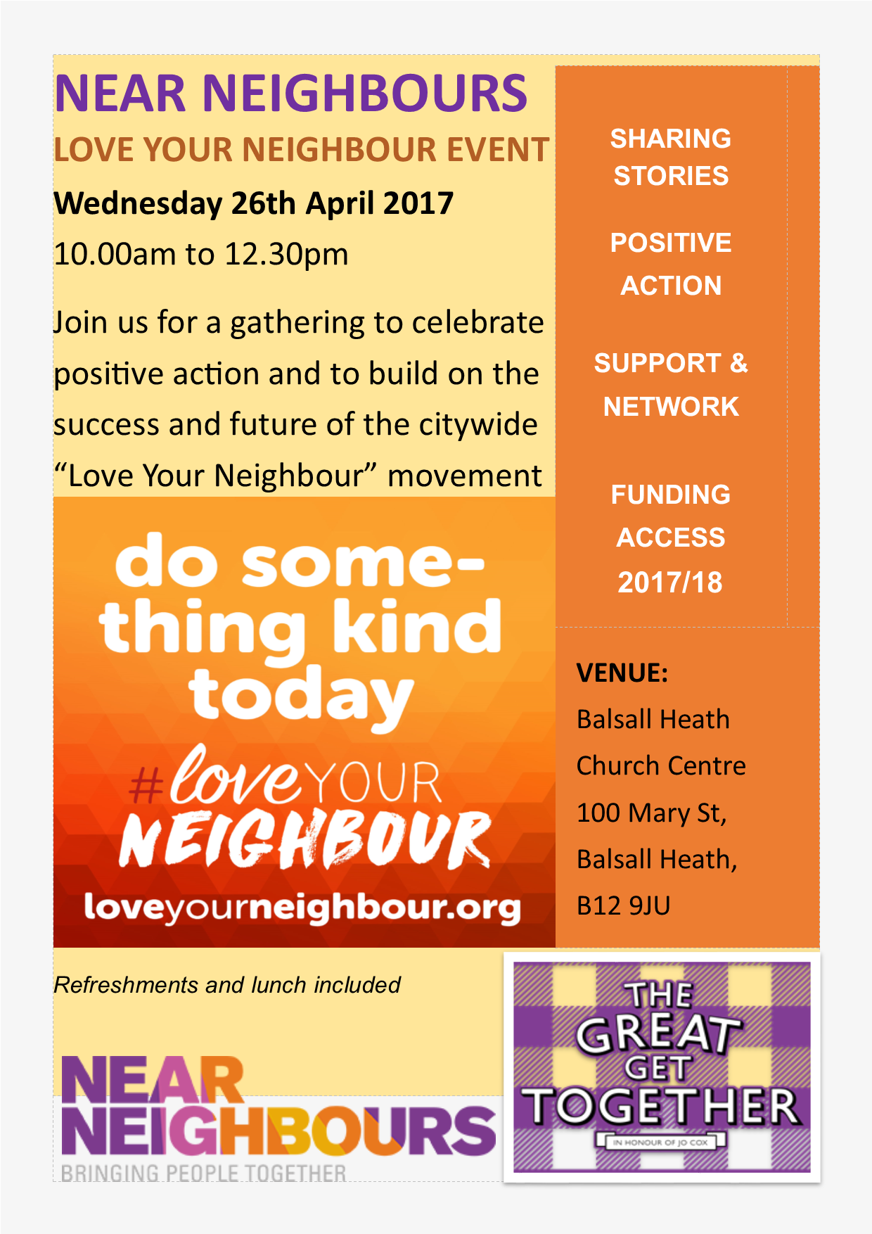 Love Your Neighbour A Gathering 26 APR 2017