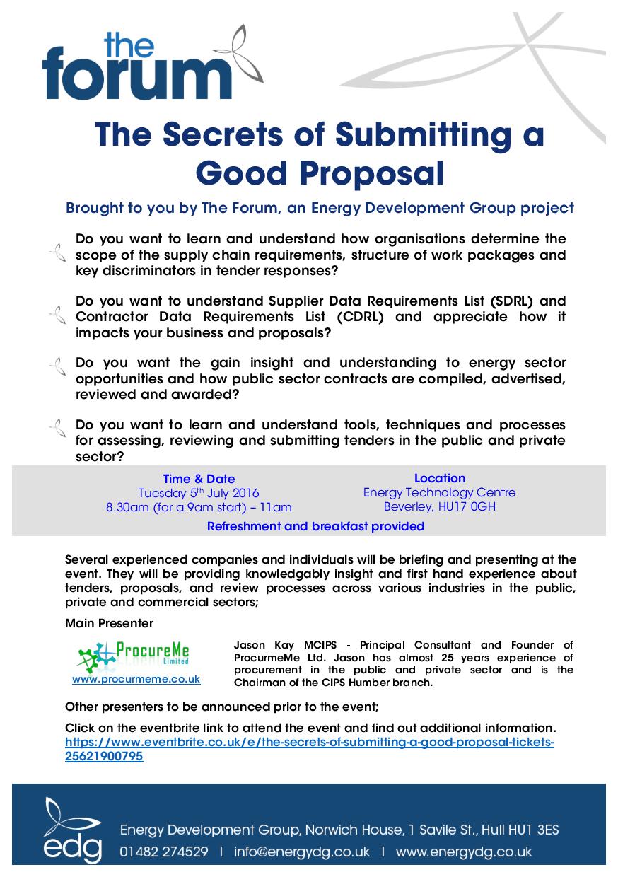 The Secrets of Submitting a Good Proposal Tickets, Tue, 5 Jul 2016 at