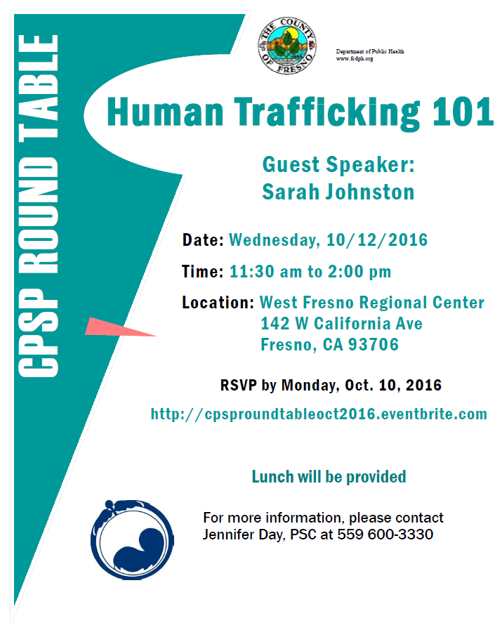 Cpsp Round Table Human Trafficking 101 Tickets Wed Oct 12 2017 Description