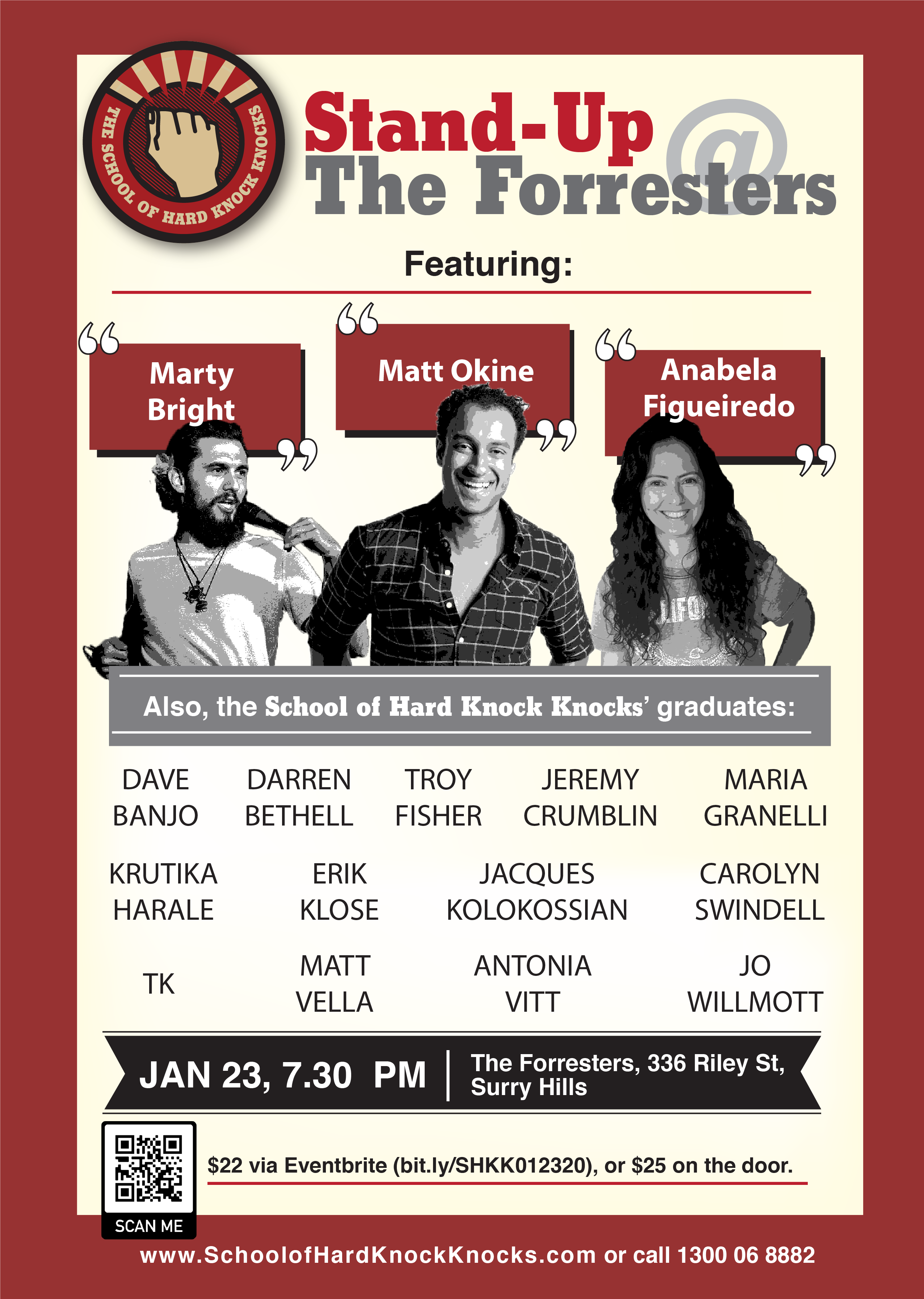 Stand-up comedy course in Sydney - School of Hard Knock Knocks
