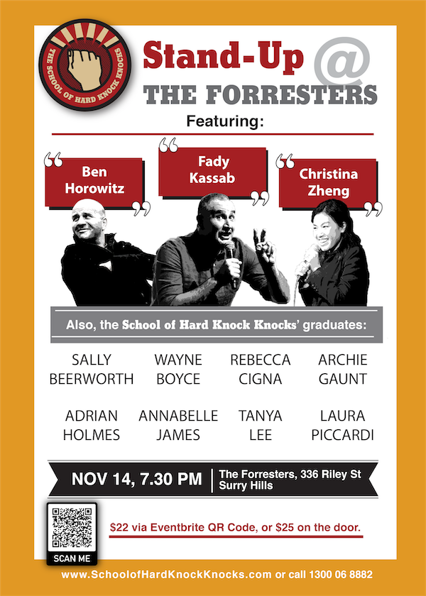 Learn stand-up comedy in Sydney with Fady Kassab