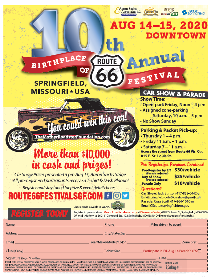 10th Annual Route 66 Car Show Springfield MO Tickets, Fri, Aug 13