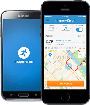 Map My Run App running on a smartphone