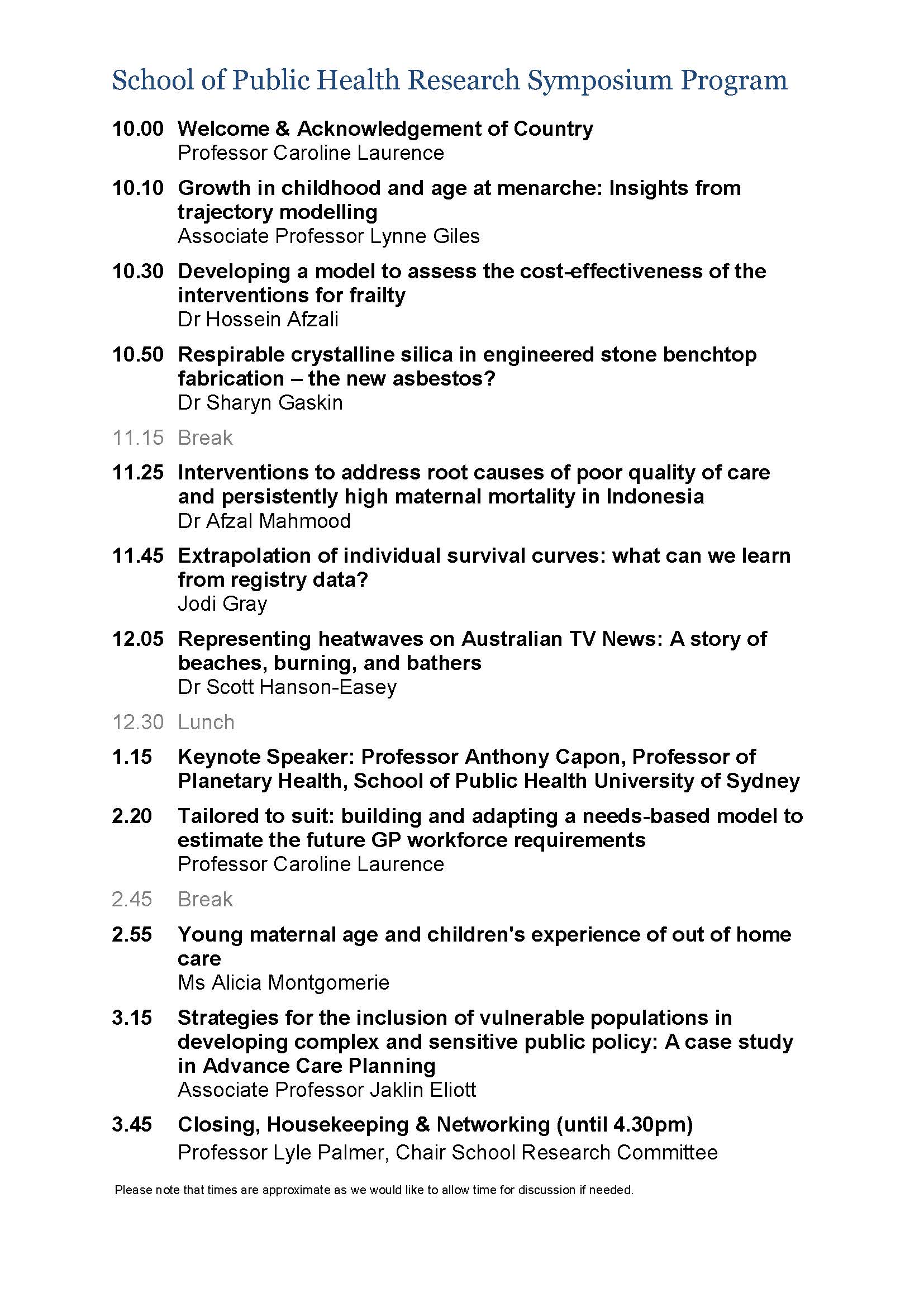 symposium program