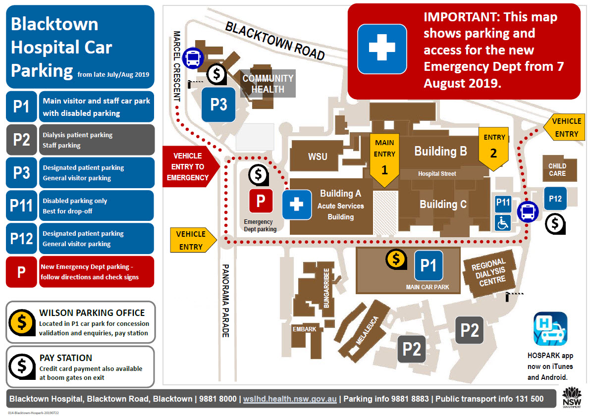 Blacktown Hospital parking map