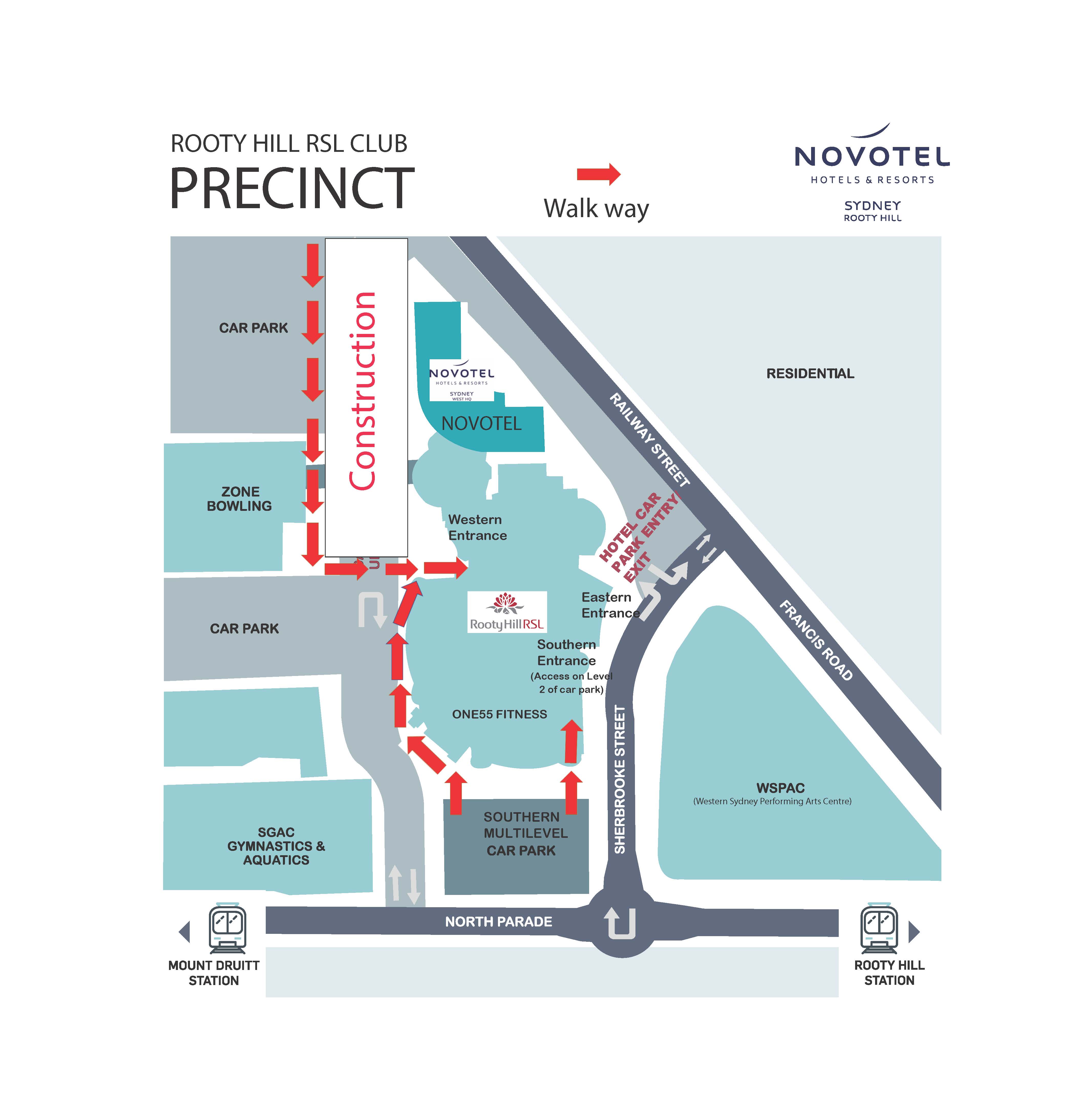 Rooty Hill RSL car parking map