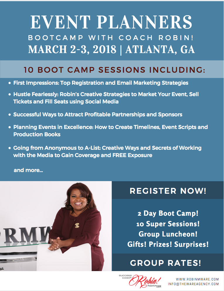 2018 event planners boot camp with coach robin atlanta event