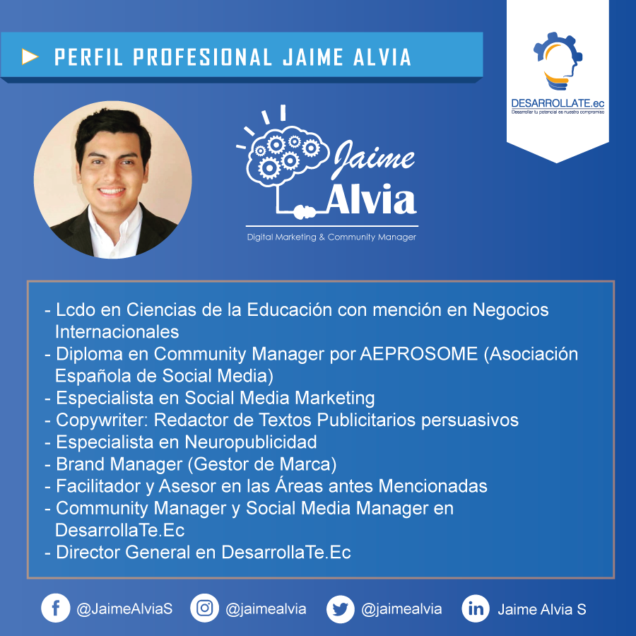 Perfil Profesional Jaime Alvia Taller Community Manager