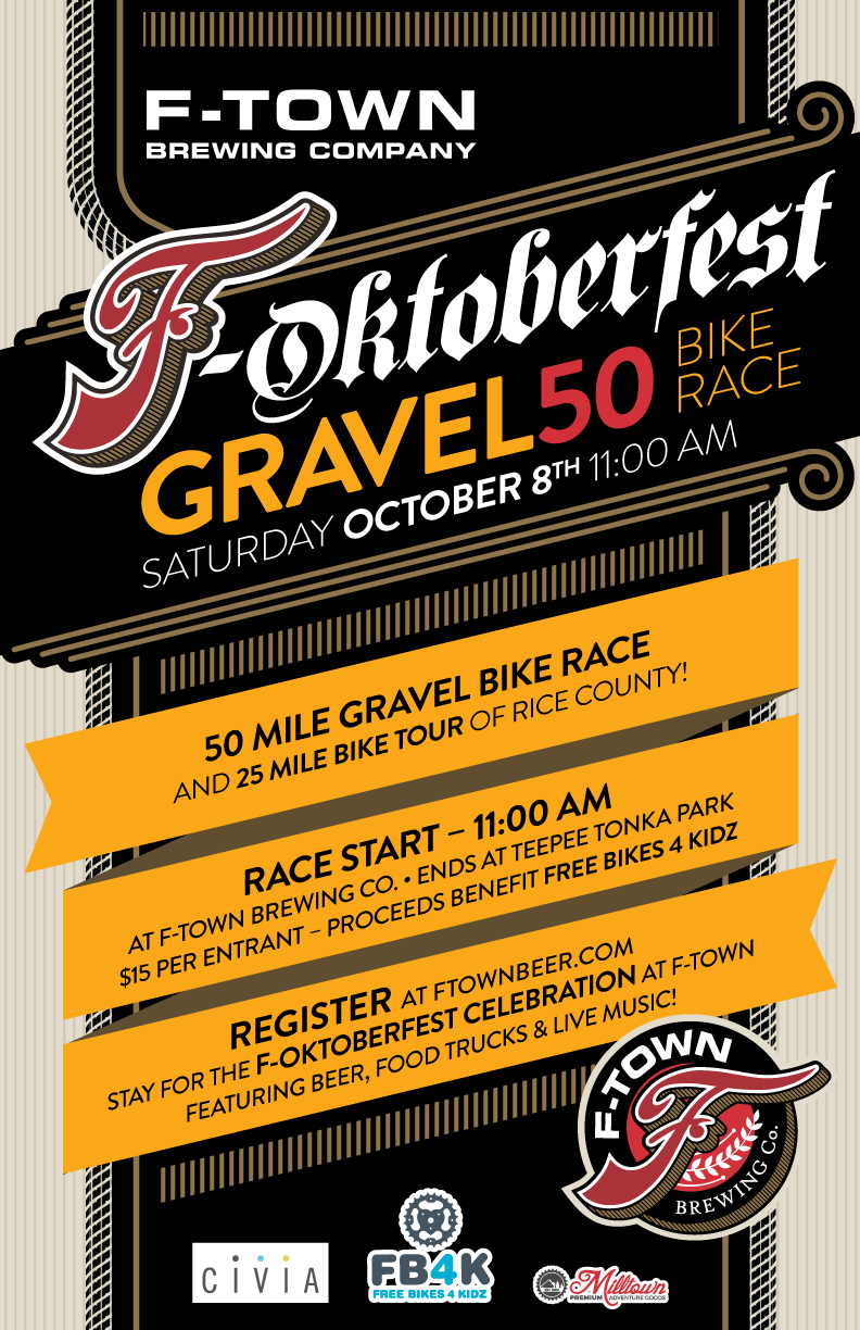 F-Oktoberfest Gravel 50 Bike Race Poster