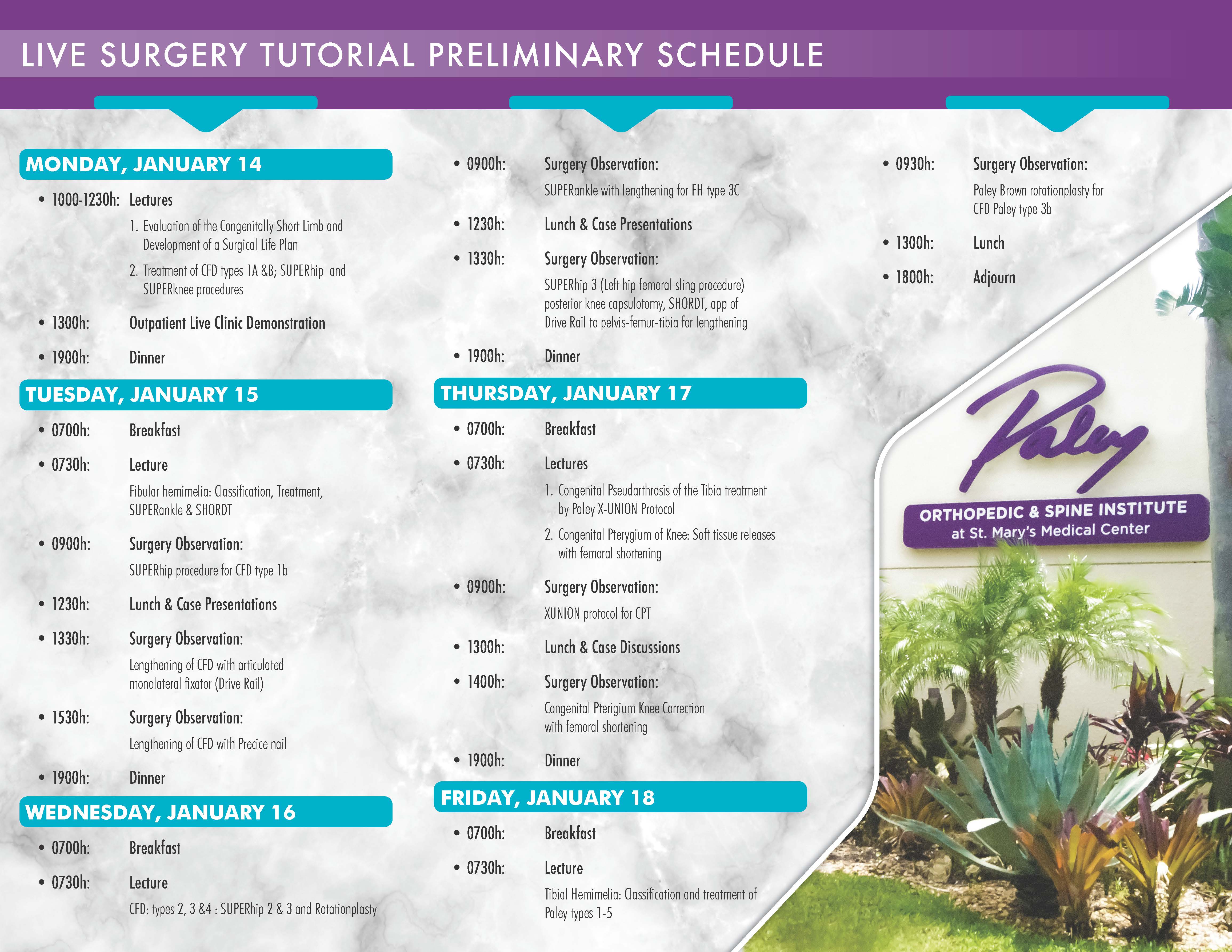 PRELIMINARY SCHEDULE
