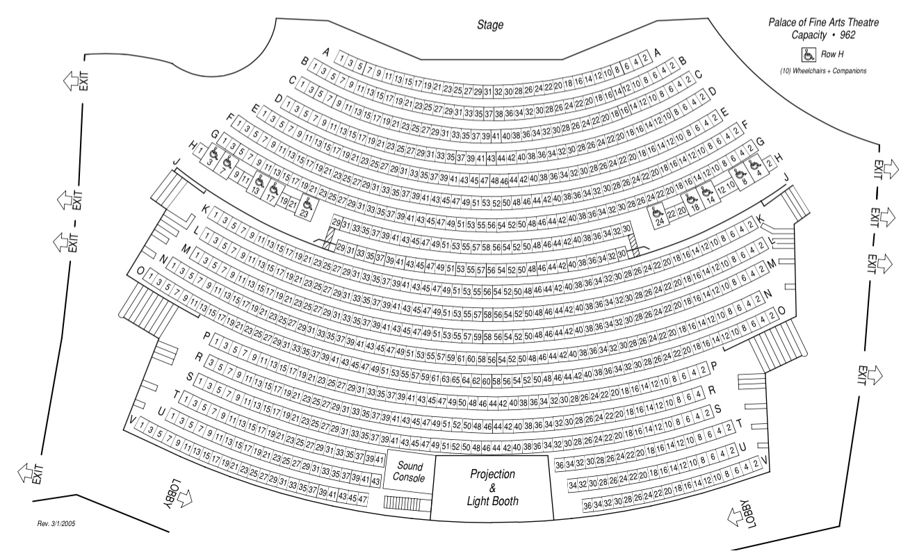Palace Of Fine Arts Theatre Seating Chart