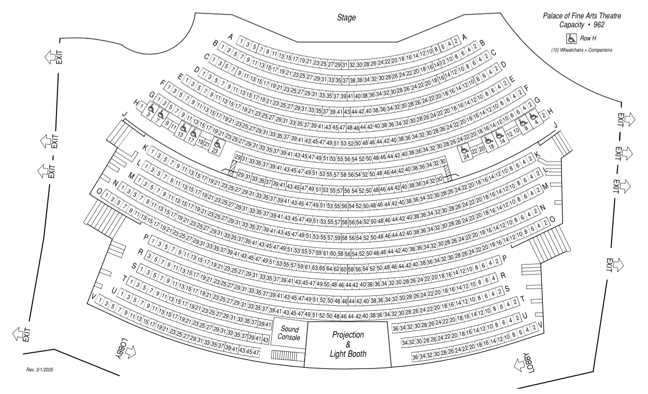 Palace Of Fine Arts Seating Chart