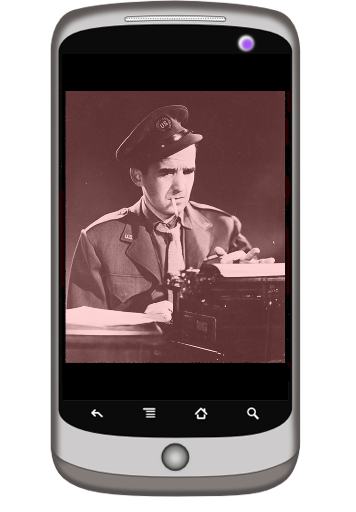 Edward Murrow photo on a cell phone