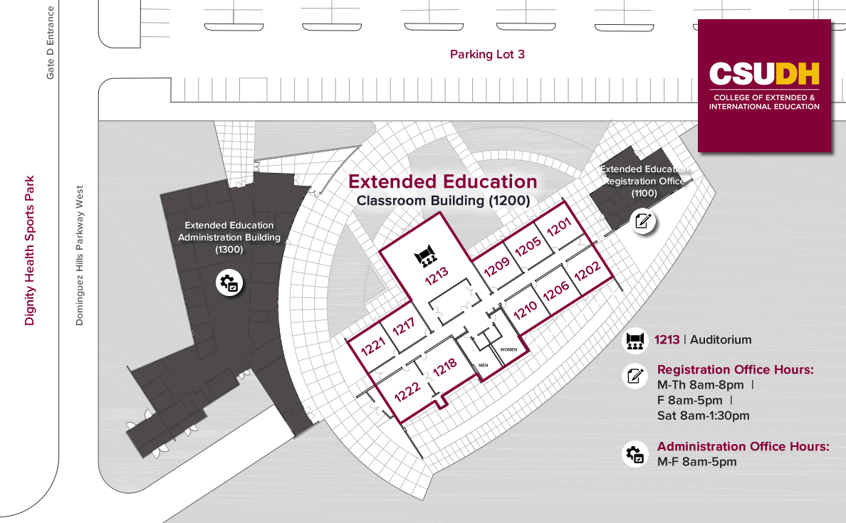 Extended Education Buildings Map (Administration, Classrooms and Registration)
