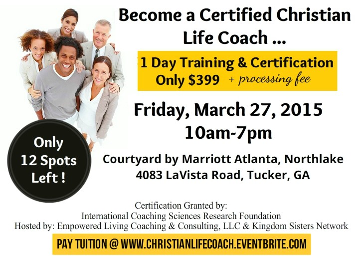 Christian Life Coach Certification Tickets Fri Mar 27 2015 at 10:00