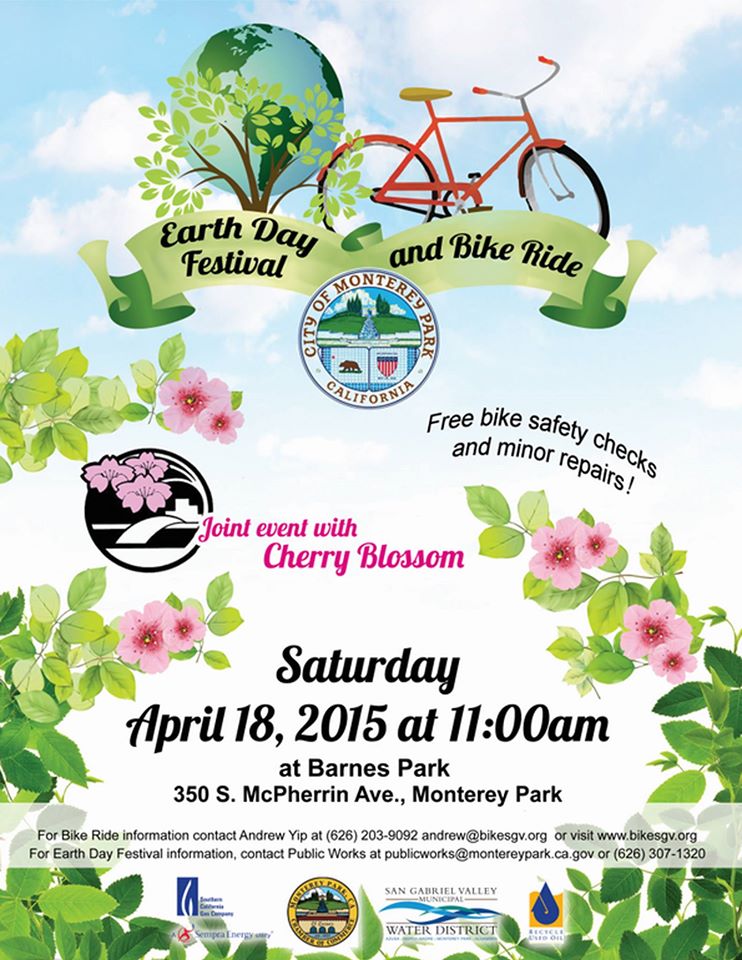 City of Monterey Park Earth Day Bike Ride Tickets, Sat, Apr 18, 2015