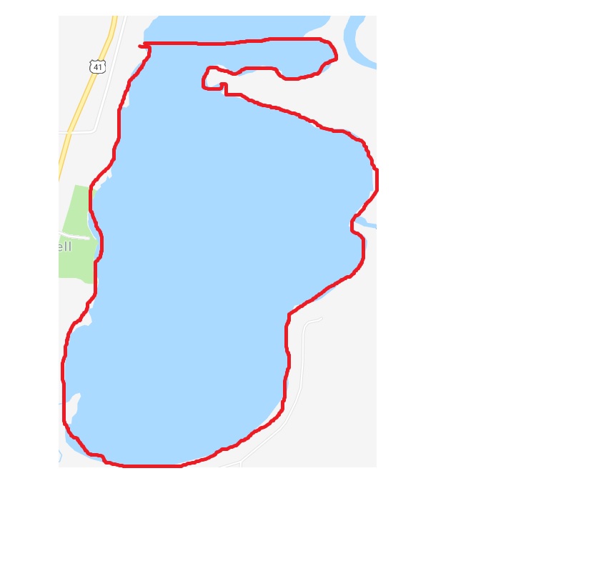 Boundaries for the 2018 Fishing Club at Michigan Tech Ice Tournamet