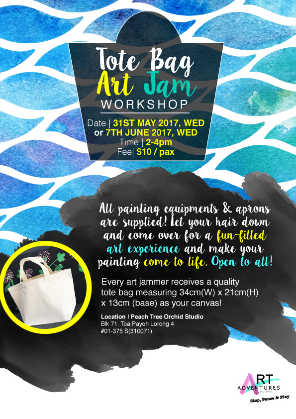 art jamming tote bag