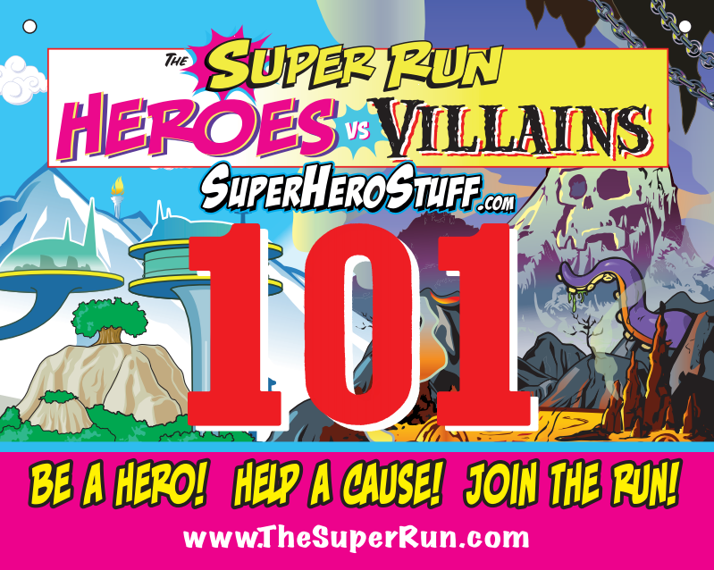 The Super Run Heroes Vs Villains Race Bib