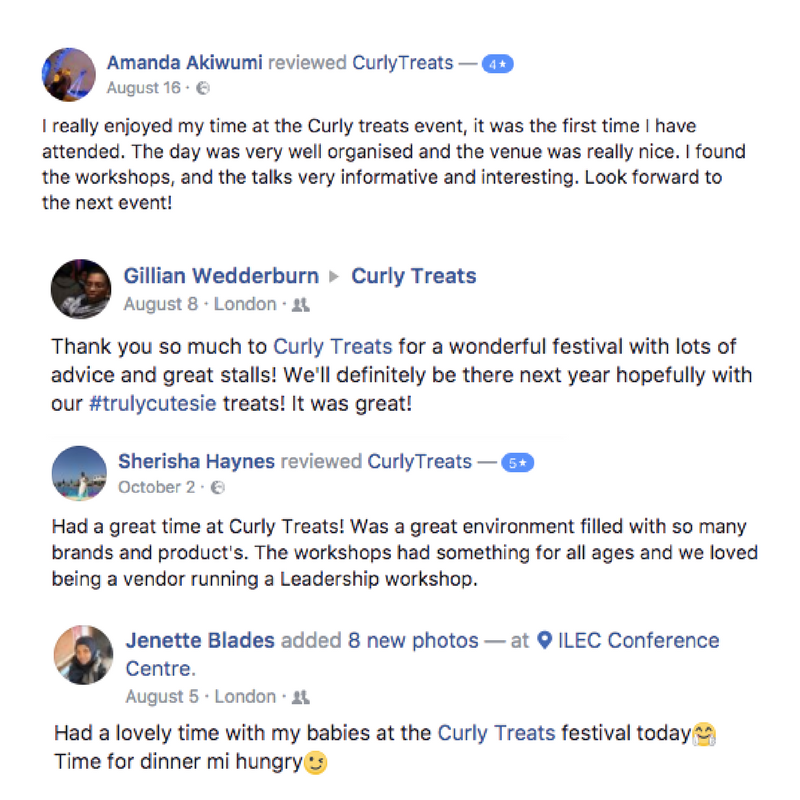 CurlyTreats Natural Hair Week 2018 in London - Testimonials