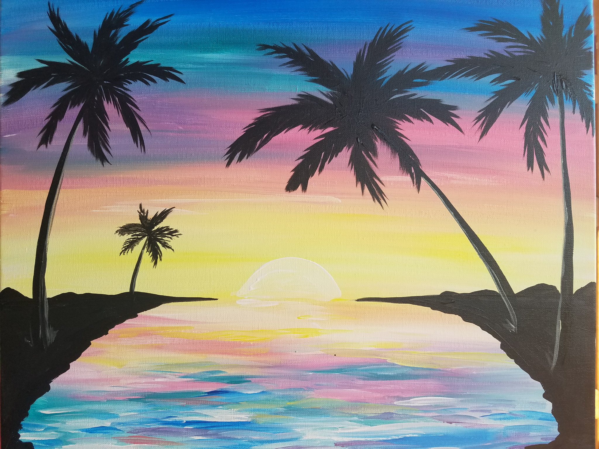 We will be painting Spring Sunset! I will step by step teach you how to recreate this beautiful masterpiece!