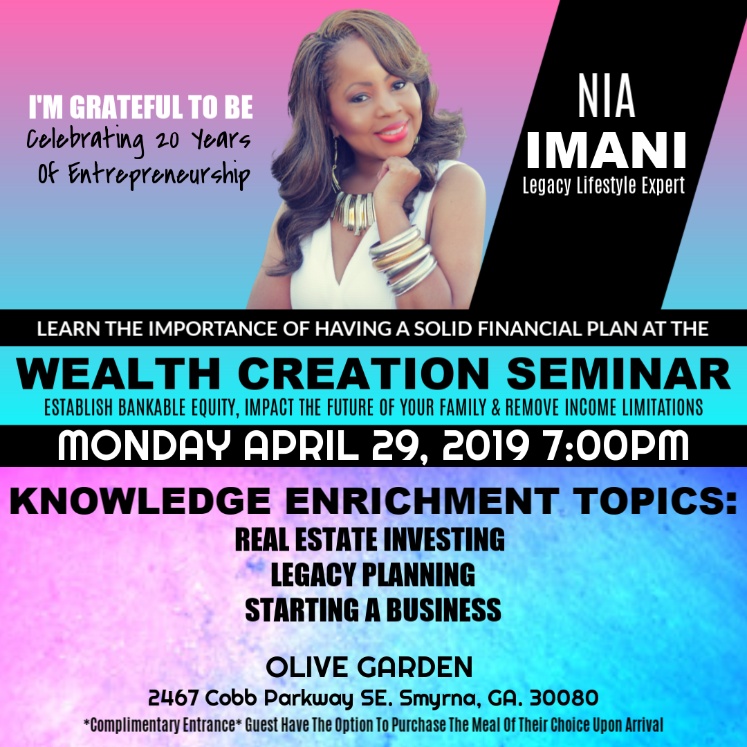 Wealth Creation Seminar 29 Apr 2019